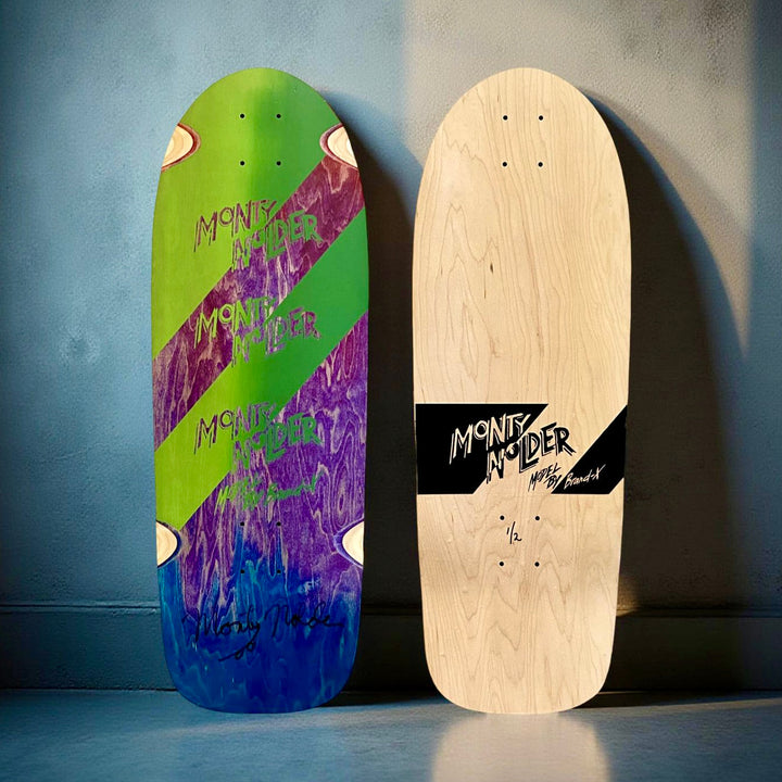 Monty Nolder ONE OF A KIND, HAND-PAINTED & AUTOGRPAHED Deck 10"x30" 1 of 1