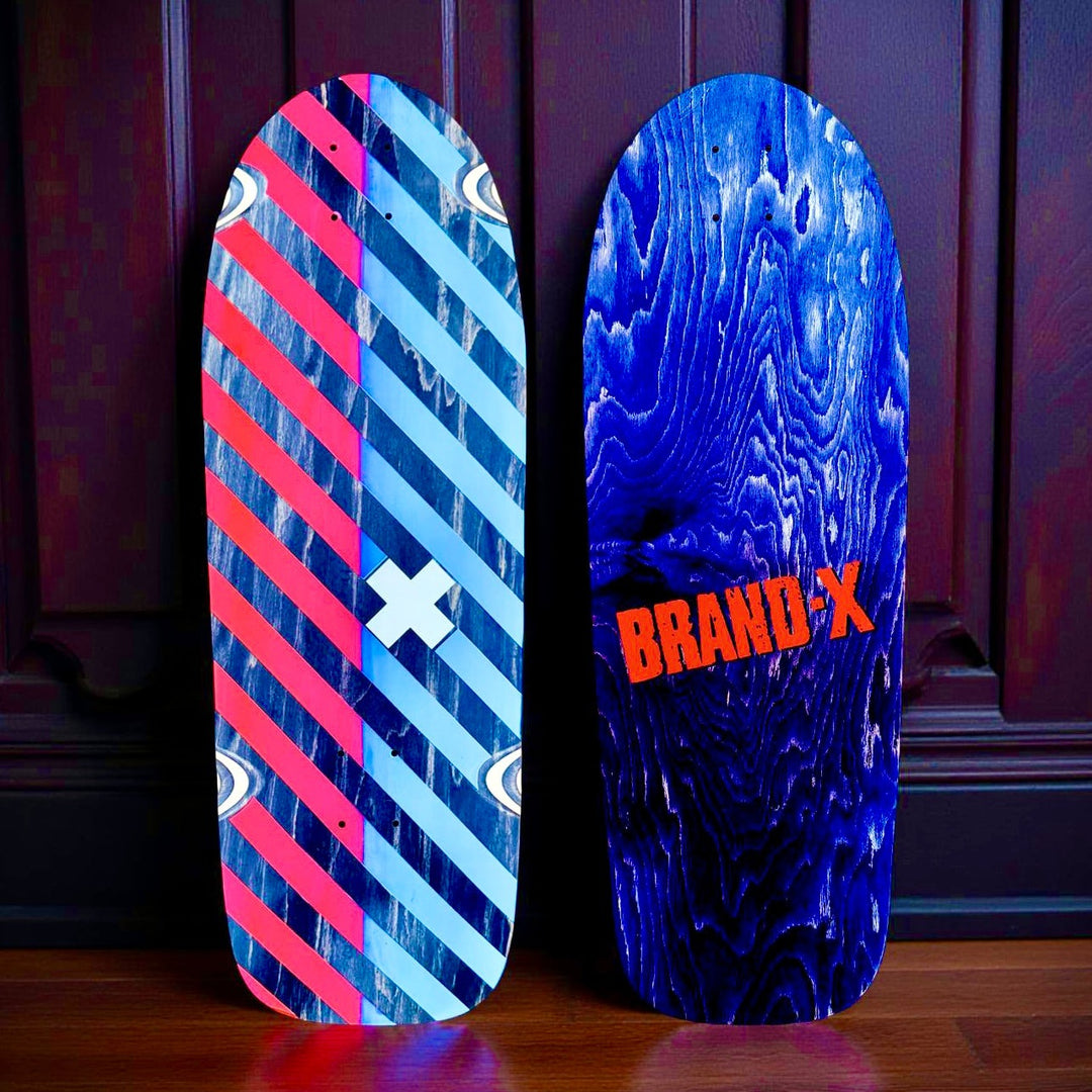 Brand-X Hand-Painted Skateboard Deck 10" x 30"