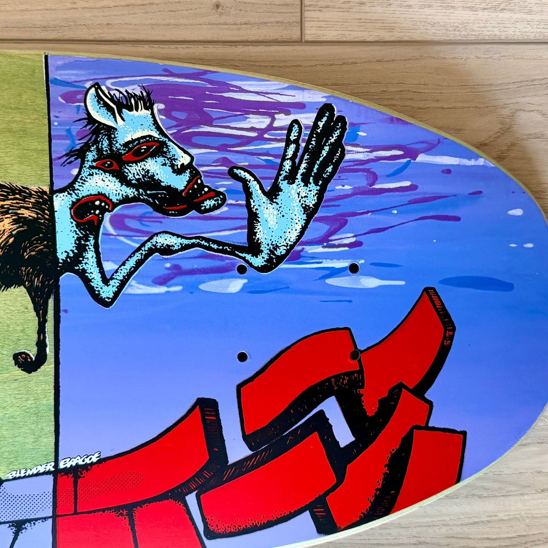 Hand-Painted Jeff Phillips Kangaroo Skateboard Deck