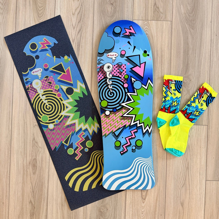 Weirdo Skateboard Combo Pack - Grip, Socks & Deck