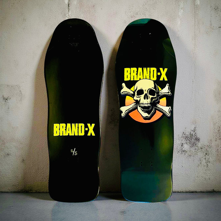 Knucklehead FLOCKED, FLUORESCENT & GLOW-IN-DARK Limited Edition Deck 10.1"x30" HAND PAINTED 1 of 5