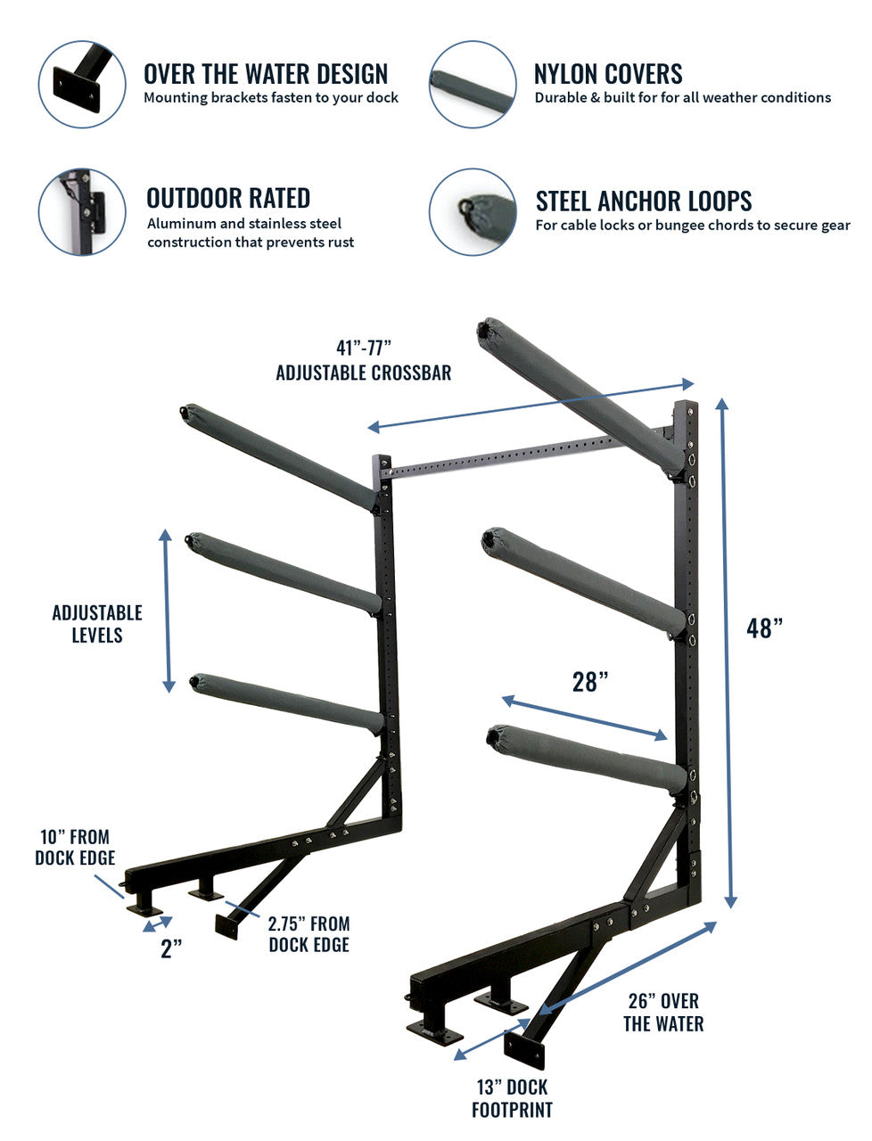 Broadwater Paddleboard Storage Rack for 4 SUPs