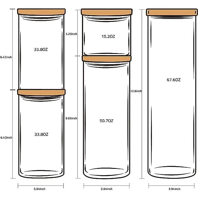 Glass Canister Set & Bamboo Lid