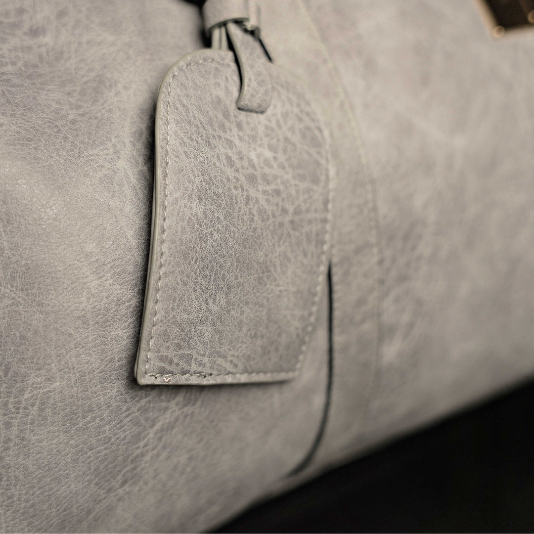 Sole Premise Grey Tumbled Luciano Leather Duffle Bag (New Weekender Design)