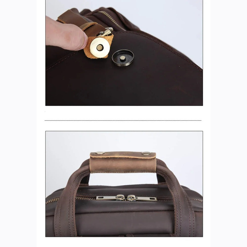 The Gaetano | Large Leather Backpack Camera Bag with Tripod Holder