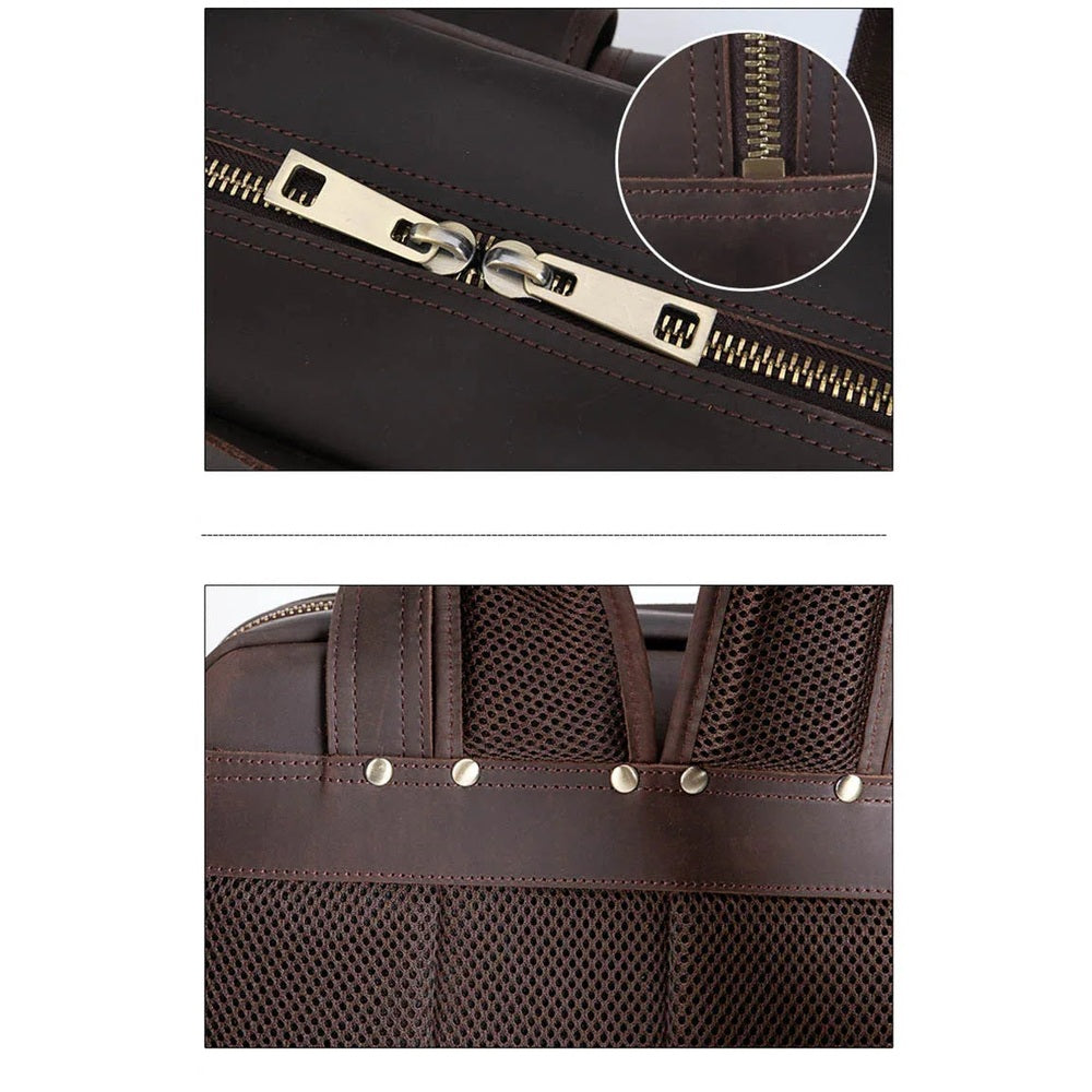 The Gaetano | Large Leather Backpack Camera Bag with Tripod Holder