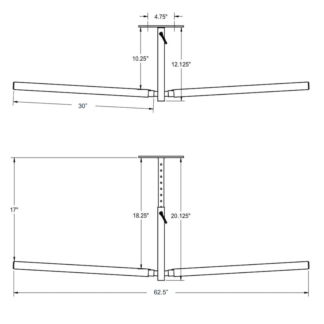Hi-Port 2 Ski Snowboard Ceiling Rack Storage