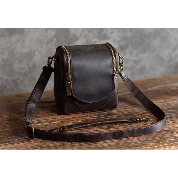 The Calista | Small Leather Camera Bag - Leather Camera Lens Case