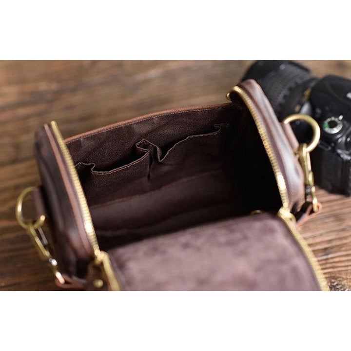 The Calista | Small Leather Camera Bag - Leather Camera Lens Case