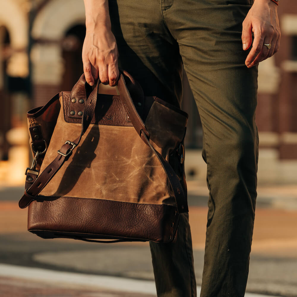 Heritage Waxed Canvas Medium Ice Block Tote Bag