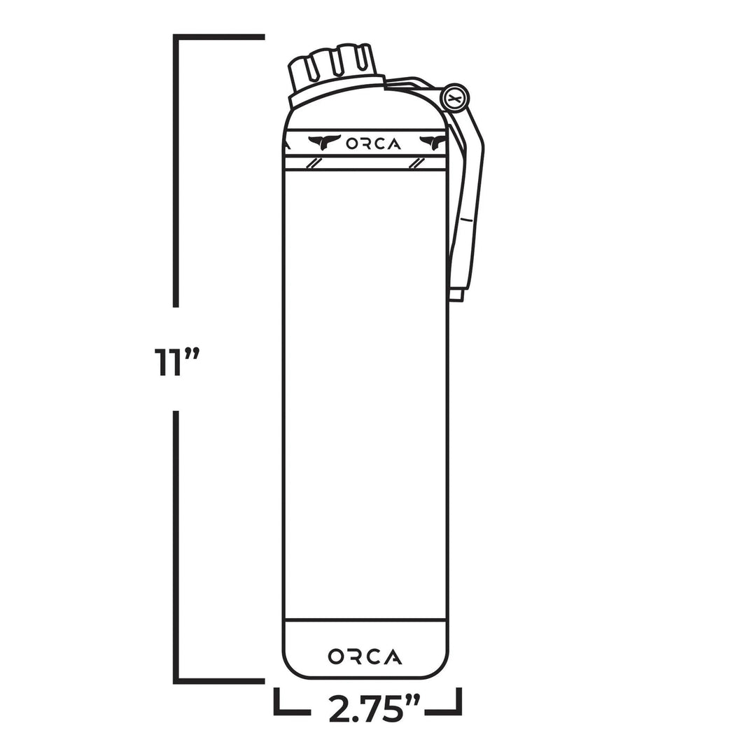 TRAPSKI HYDRA™ 22OZ Water Bottle with Powder Coat Finish & Silicone Grip Whale Tale Handle