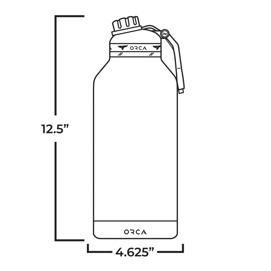 TRAPSKI HYDRA™ 66OZ Water Bottle with Powder Coat Finish & Silicone Grip Whale Tale Handle