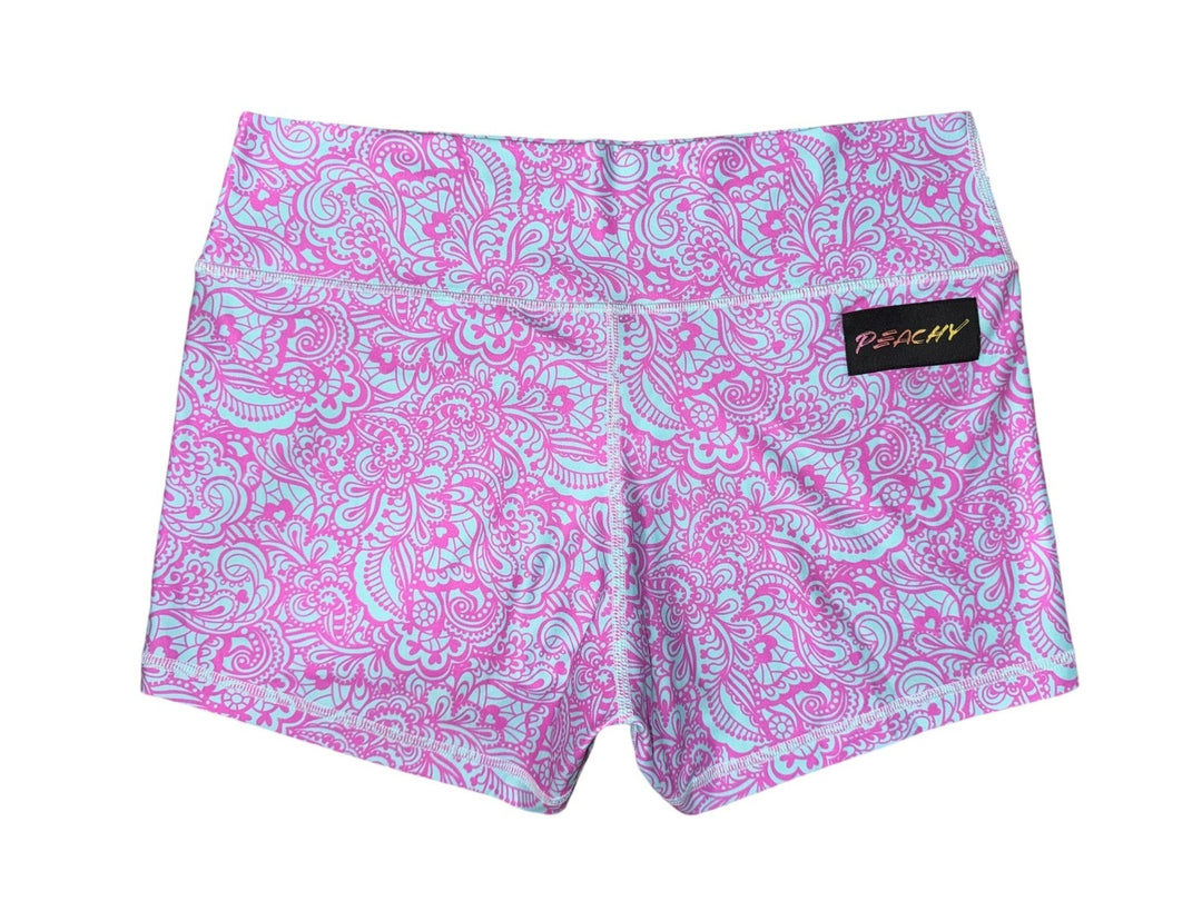 Peachy Athletic Elixir Shorts - Neon Lace