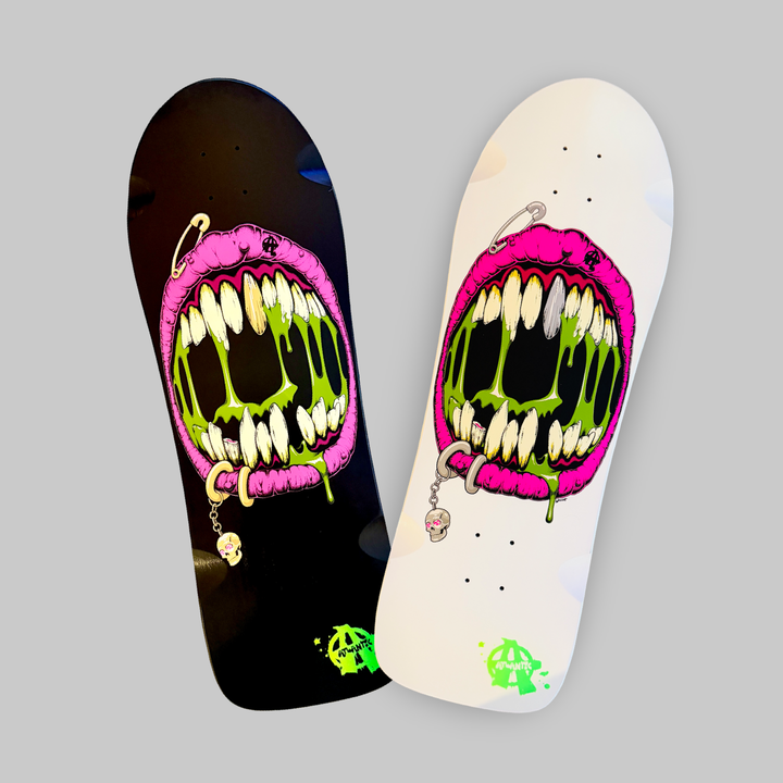Hand-Painted Skateboard Deck - Slime Mouth Edition