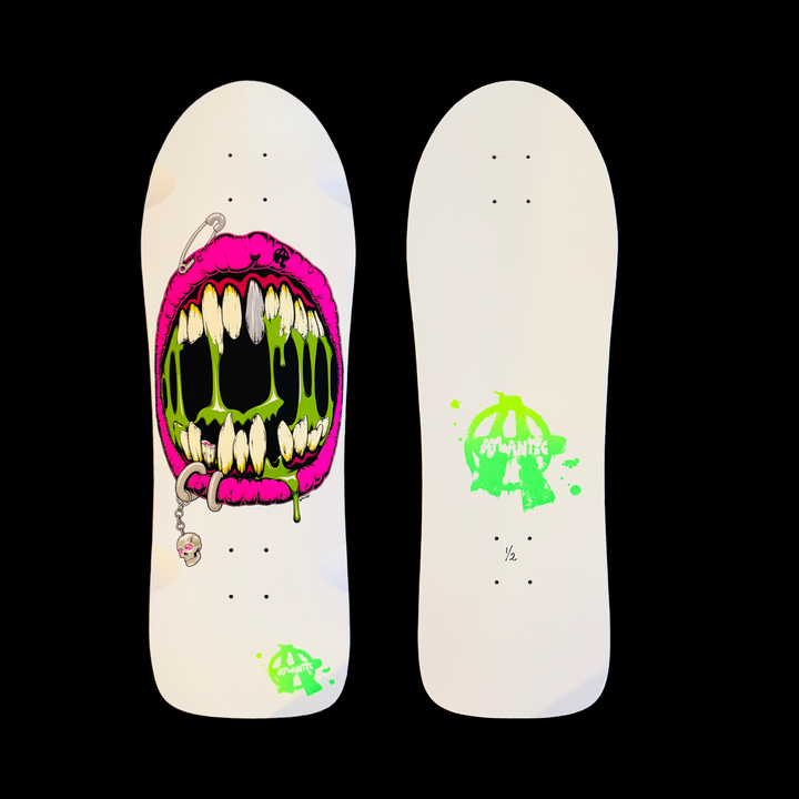 Hand-Painted Skateboard Deck - Slime Mouth Edition