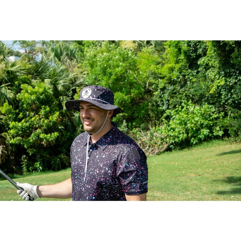 Shank it Golf Paint Splatter Polo Black