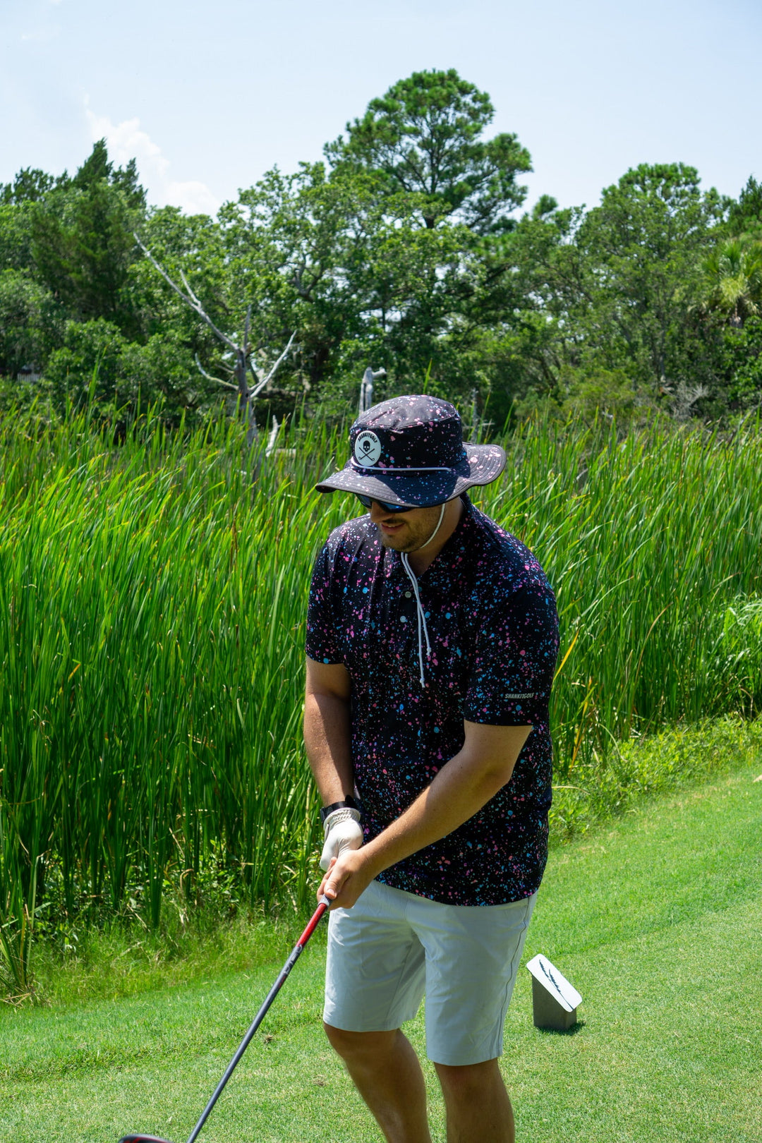 Shank it Golf Black Paint Bucket Hat