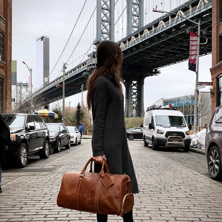 The Dagny Weekender | Large Leather Duffle Bag