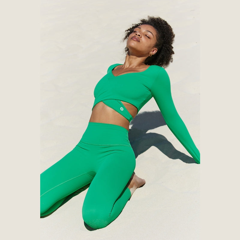 Astoria BALANCE Crossover Sleeve Crop - Palm Green