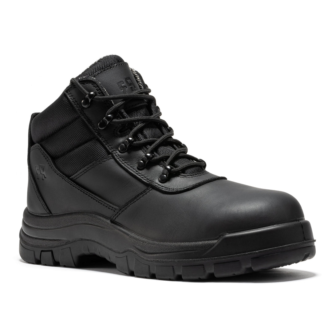 ROCKROOSTER Avalon Black 6 Inch Zip-sided Composite toe Leather Work Boots CP213BK