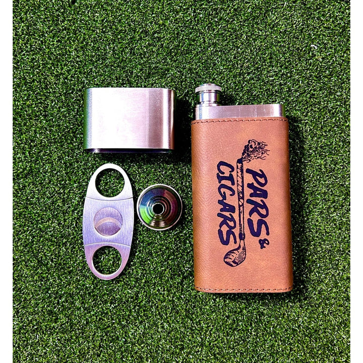 Shank it Golf Pars & Cigars Cigar Holder/Flask