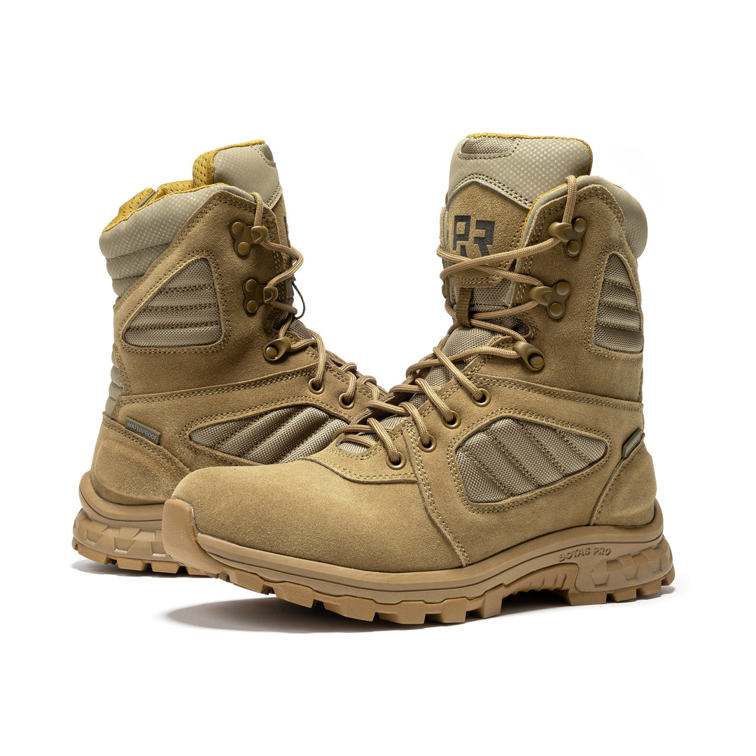 ROCKROOSTER Burano Coyote 8 inch Suede Leather Waterproof Tactical &amp; Military Boots AB540