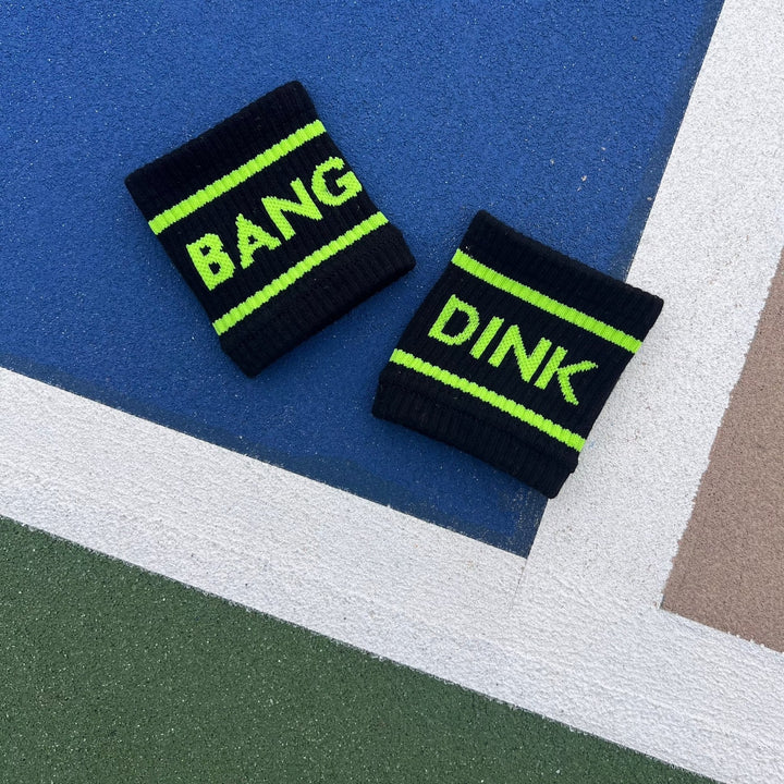 Swinton Pickleball Black Dink & Bang Pickleball Wristbands