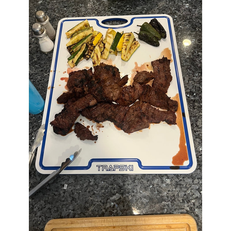 TRAPSKI Premium 1/2 Inch Thick HDPE Cutting Boards | Food-Grade Kitchen Prep Surface | Juice Grooves | Made in the USA