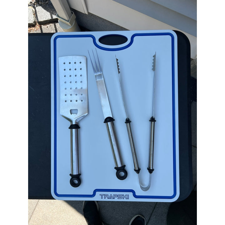 TRAPSKI Premium 1/2 Inch Thick HDPE Cutting Boards | Food-Grade Kitchen Prep Surface | Juice Grooves | Made in the USA