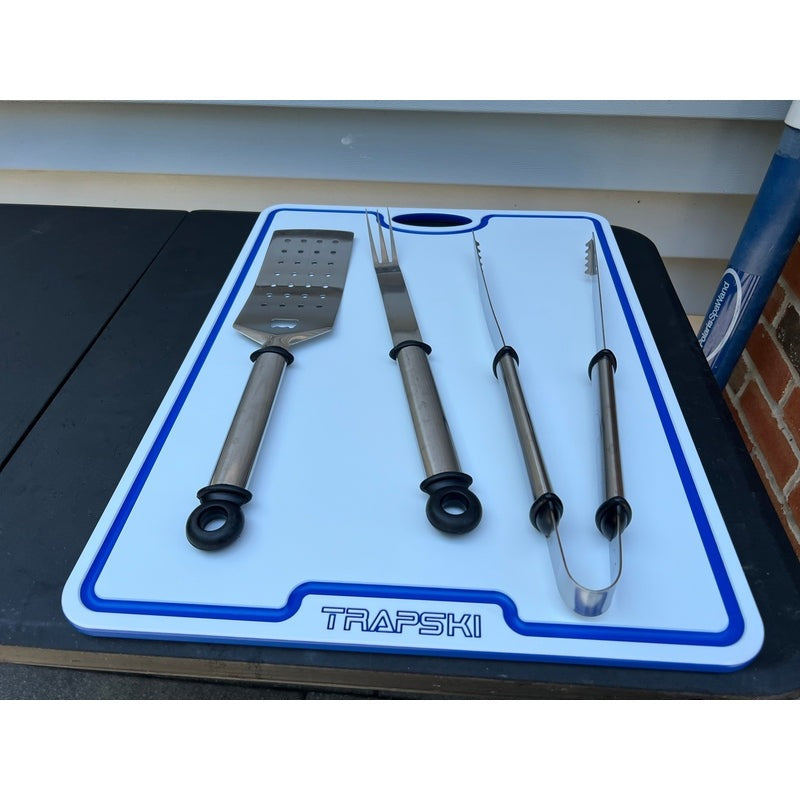 TRAPSKI Premium 1/2 Inch Thick HDPE Cutting Boards | Food-Grade Kitchen Prep Surface | Juice Grooves | Made in the USA