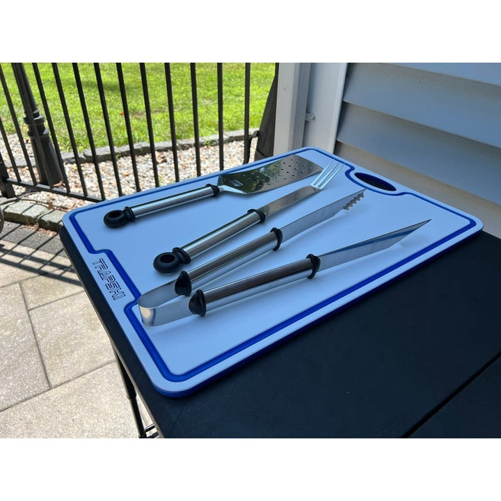 TRAPSKI Premium 1/2 Inch Thick HDPE Cutting Boards | Food-Grade Kitchen Prep Surface | Juice Grooves | Made in the USA