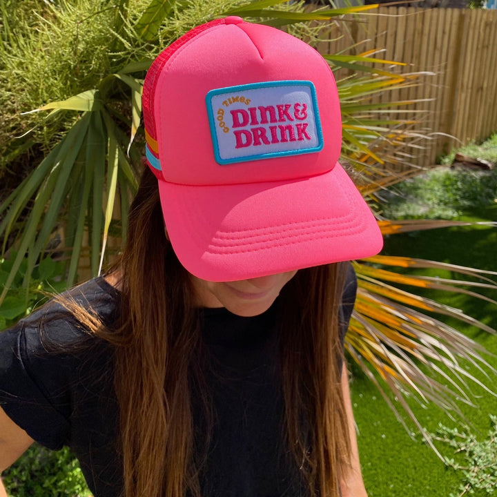 Swinton Pickleball Dink & Drink Pink Foam Snapback Hat