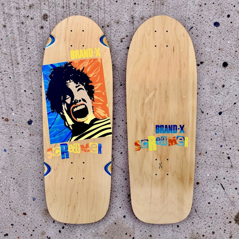 Hand-Painted Screamer Skateboard Deck - Brand-X