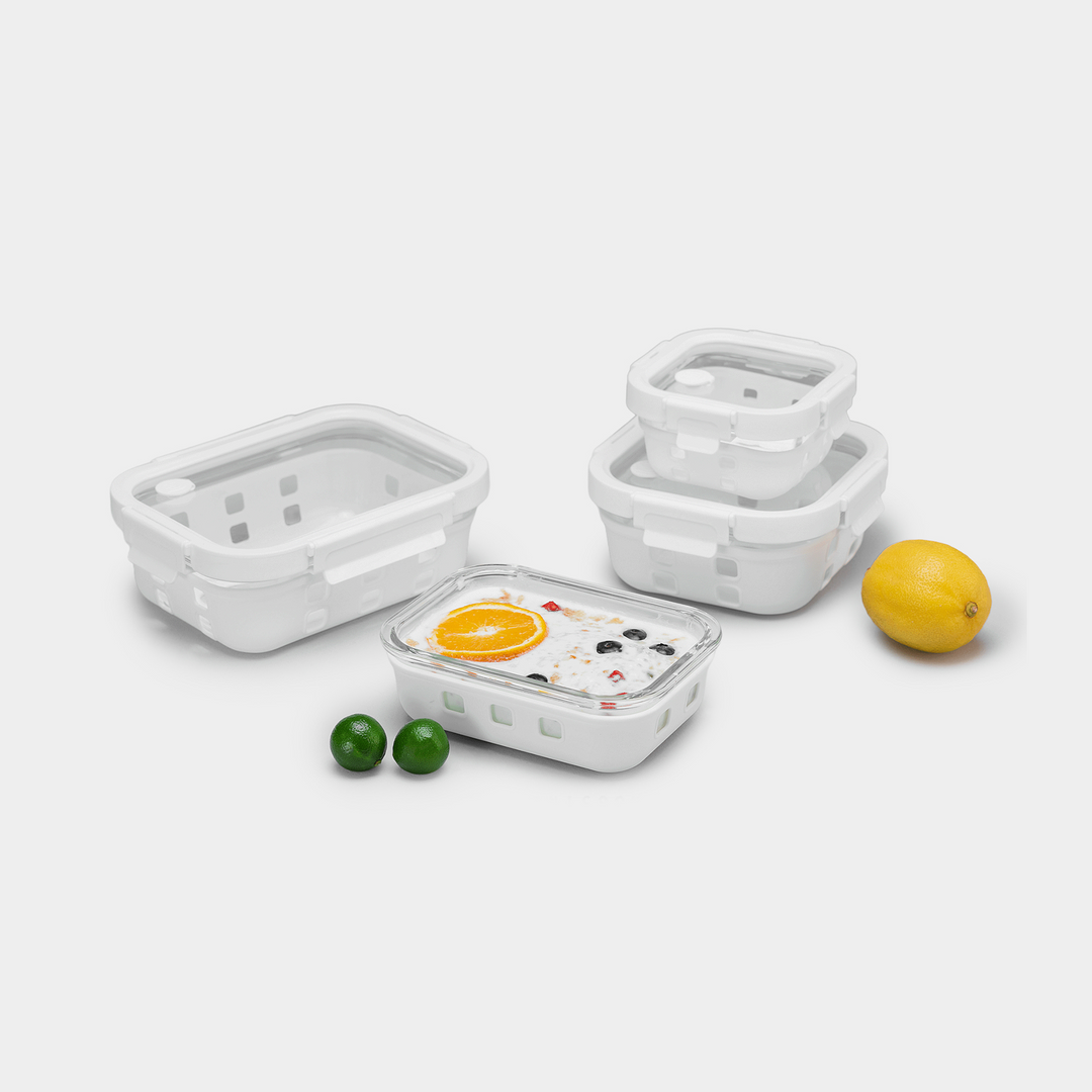 Glass Container w/ Silicone Wrap Set