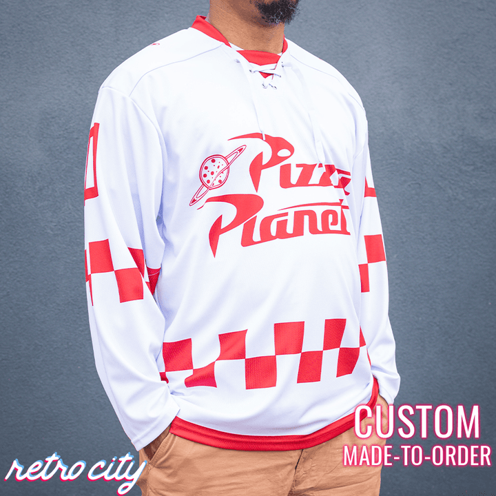 Personalized Pizza Planet Hockey Fan Jersey