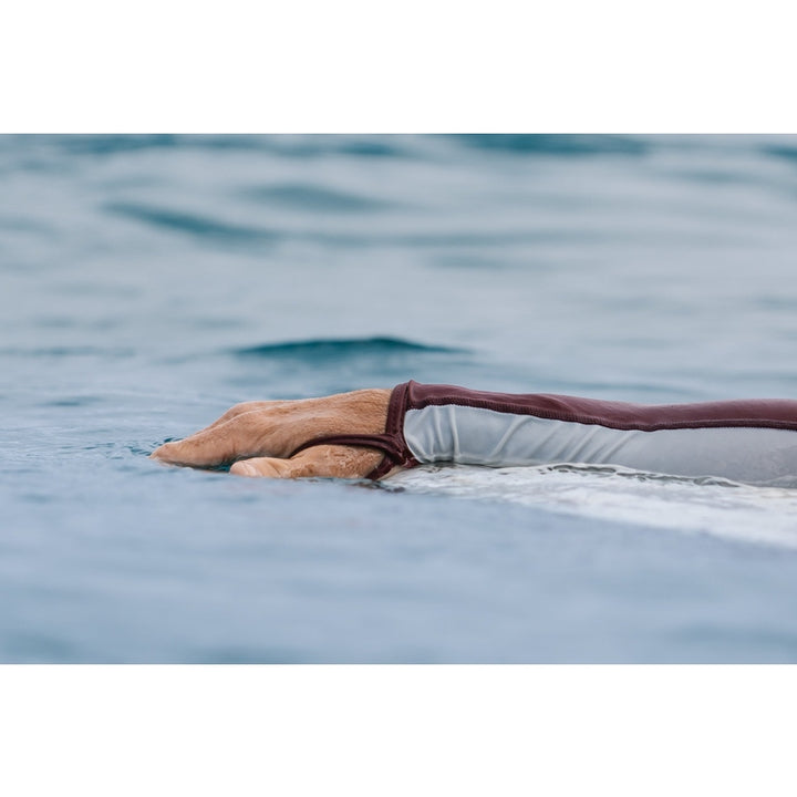 WAIHANA Maroon Carvico Hooded Surf Rash Guard