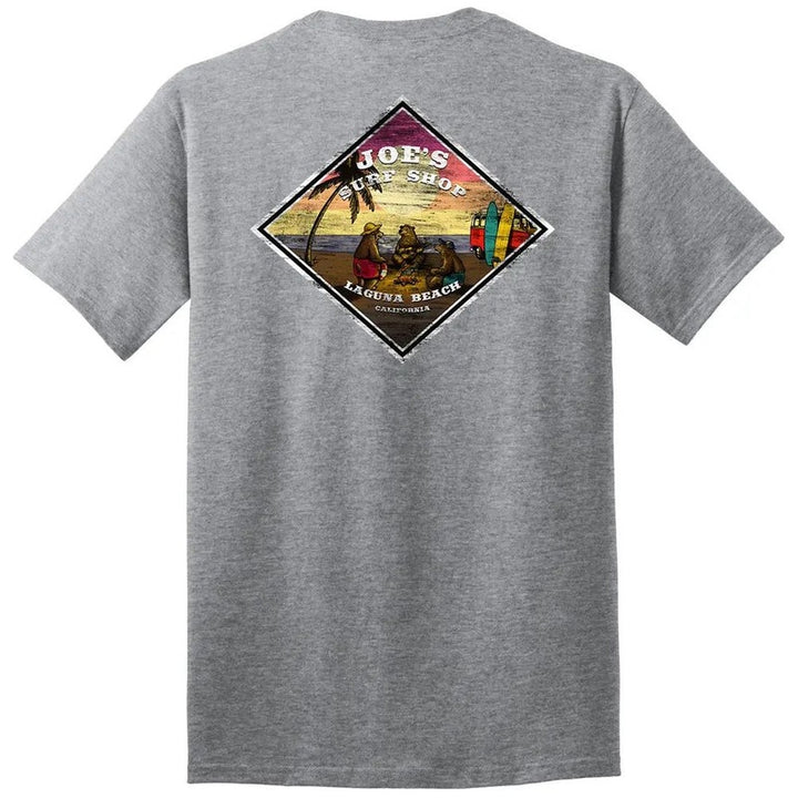 Joe's Surf Shop 3 Bears On A Beach Heavyweight Cotton Tee