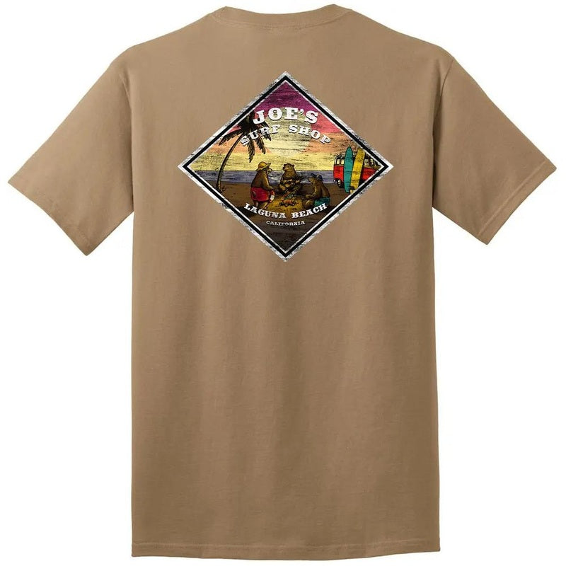 Joe's Surf Shop 3 Bears On A Beach Heavyweight Cotton Tee