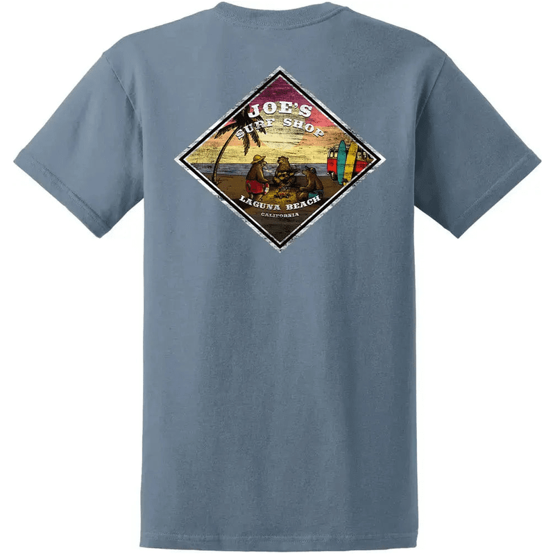 Joe's Surf Shop 3 Bears On A Beach Heavyweight Cotton Tee