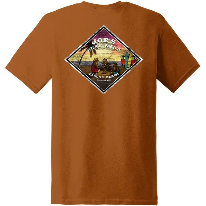 Joe's Surf Shop 3 Bears On A Beach Heavyweight Cotton Tee