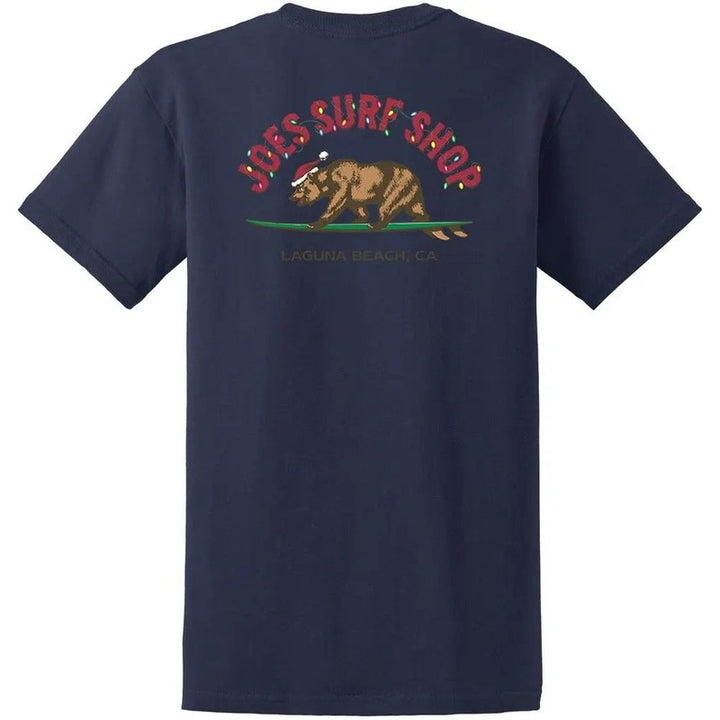 Joe's Surf Shop Christmas Surfing Bear Heavyweight Tee