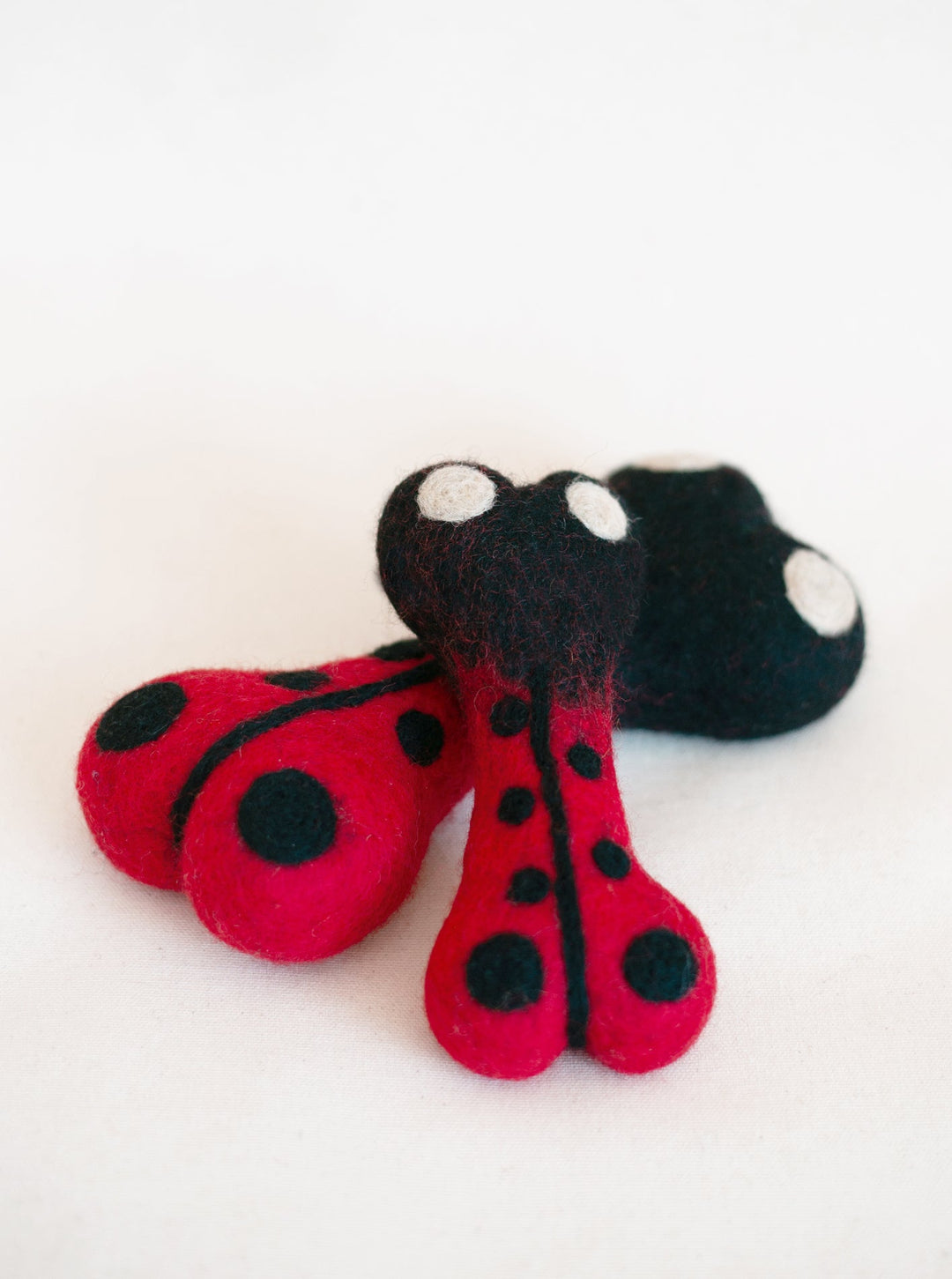 Ladybug Woolbone Dog Toy for Fetching and Play