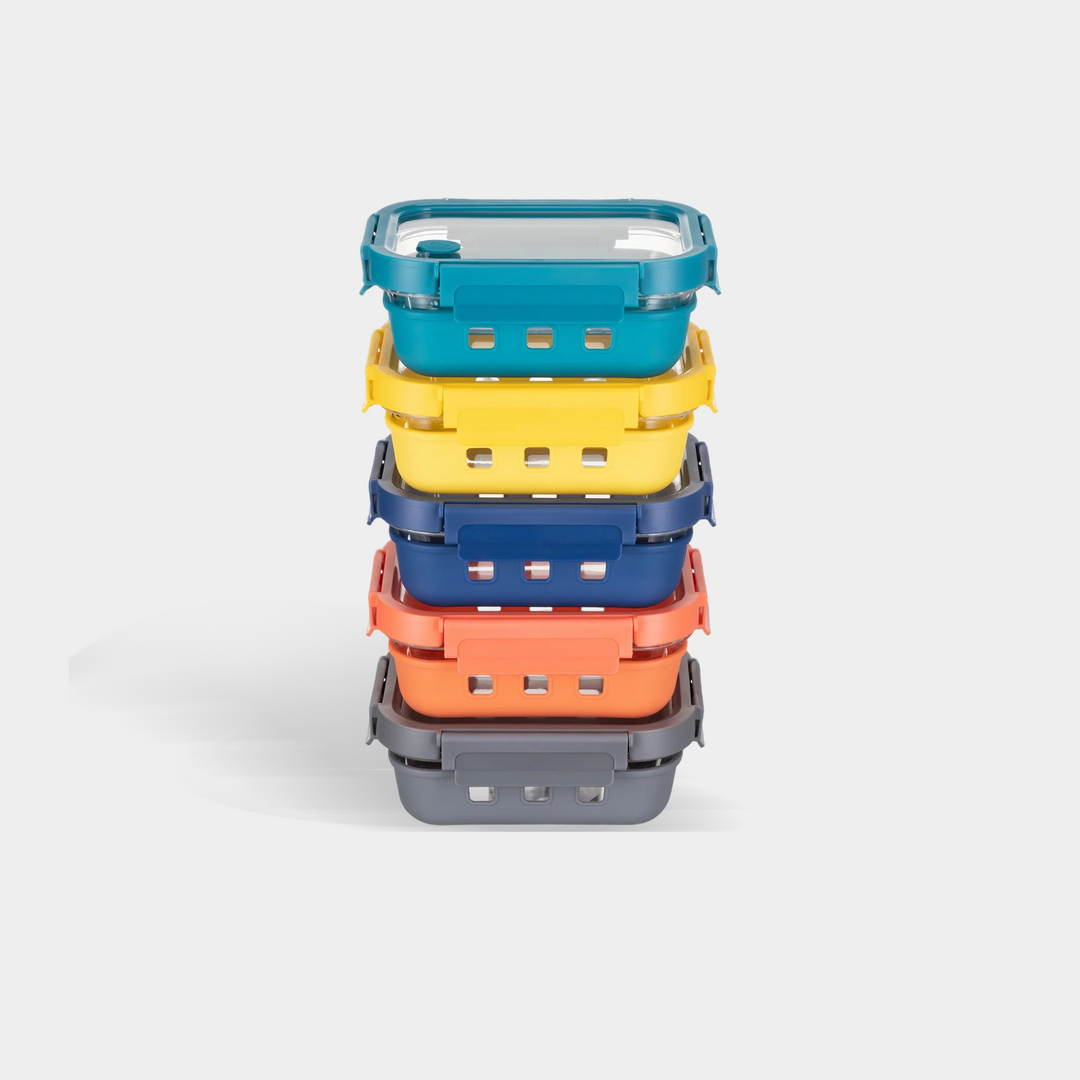 Multicolor Glass Storage Set