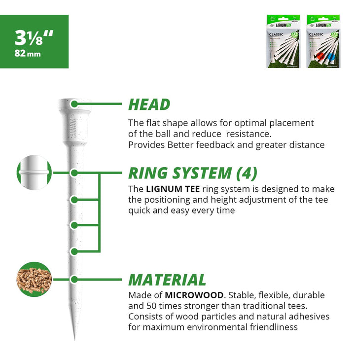 Lignum Classic Golf Tees