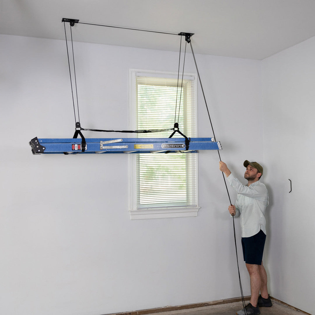 Garage Ladder Storage Hoist for Easy Ceiling Storage