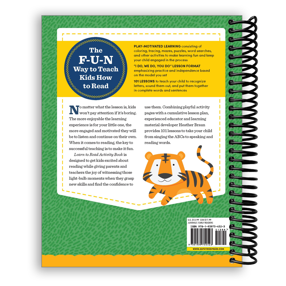 Learn to Read Activity Book: 101 Fun Lessons to Teach Your Child to Read Spiral Bound