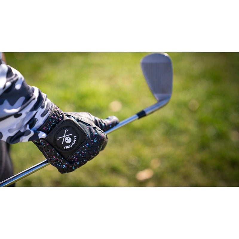 Shank it Golf Black Paint Splatter Golf Glove