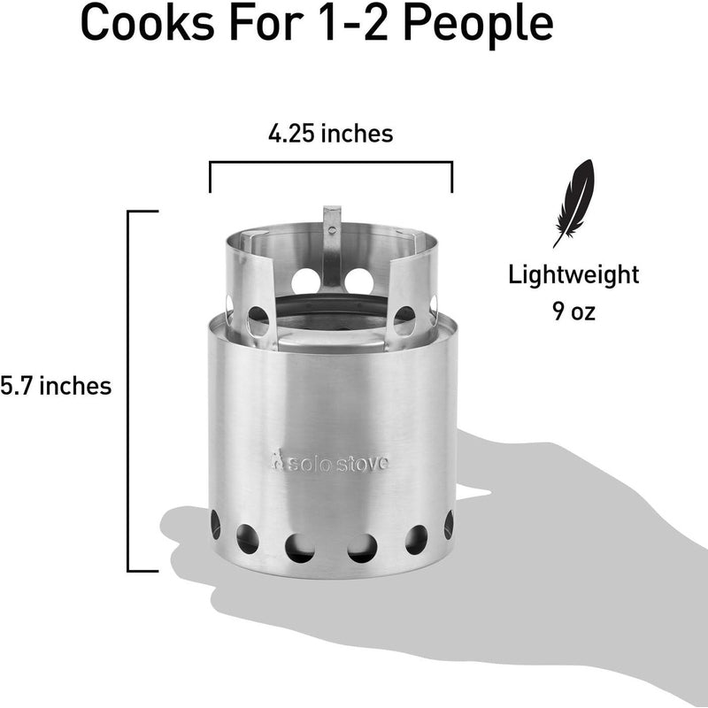 TRAPSKI Solo Stove Lite/Titan/Campfire Camping Stove Portable Stove for Backpacking Outdoor Cooking Great Stainless Steel Camping Backpacking Stove Compact Wood Stove Design-No Batteries or Liquid Fuel Canisters Needed