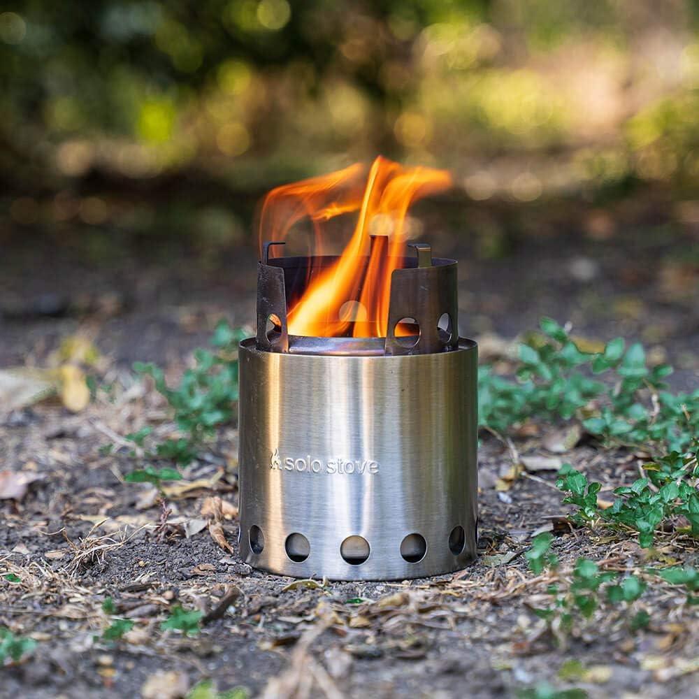 TRAPSKI Solo Stove Lite/Titan/Campfire Camping Stove Portable Stove for Backpacking Outdoor Cooking Great Stainless Steel Camping Backpacking Stove Compact Wood Stove Design-No Batteries or Liquid Fuel Canisters Needed