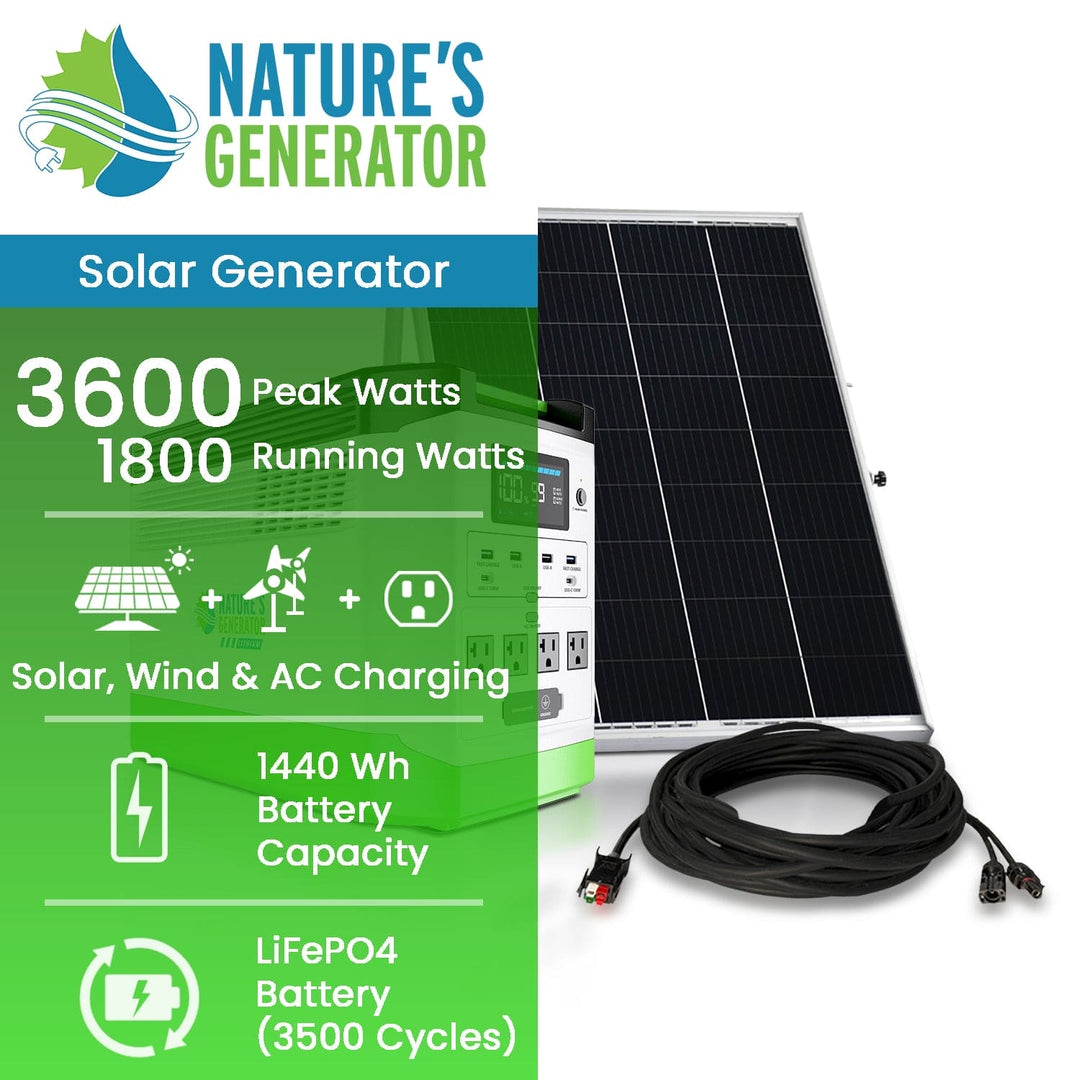 Nature's Generator Lithium Solar Generator Bundle